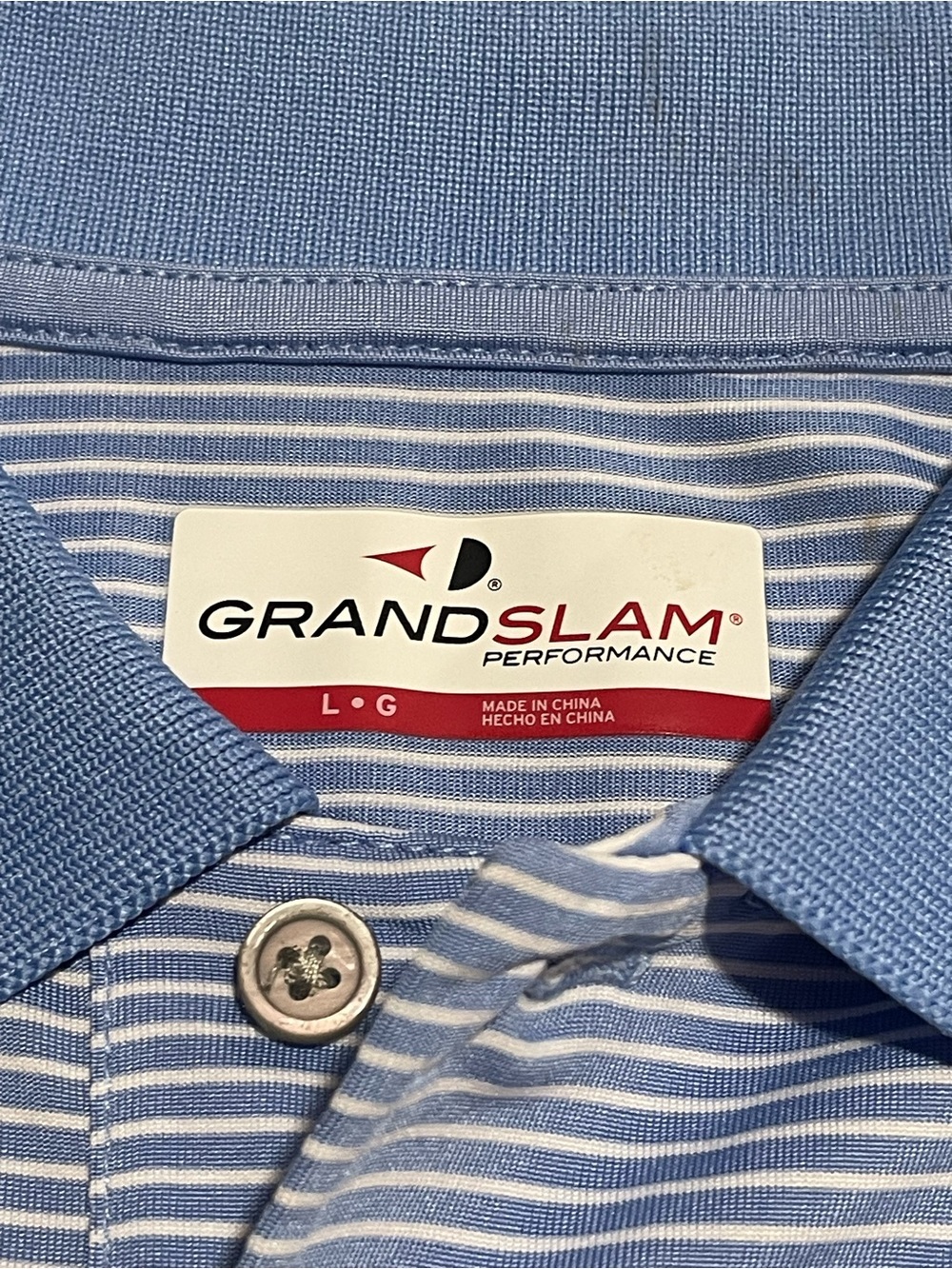 Tee Time! NWT! Grand Slam Performance Sz L Blue Moisture Wicking Polo Athletic - Picture 6 of 12